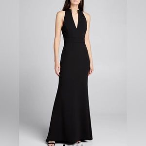 Badgley Mischka V-Neck Column Dress (Black)
